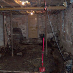 With all debris removed, the basement wasn't too bad, although the floor was a sea of mud.