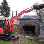 He just reaches up and pulls gently...