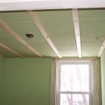 Upstairs we simply strapped over the old ceilings.