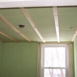 Upstairs we simply strapped over the old ceilings.