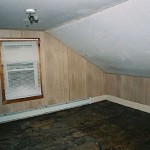 The cat pee room, before we tore it apart.